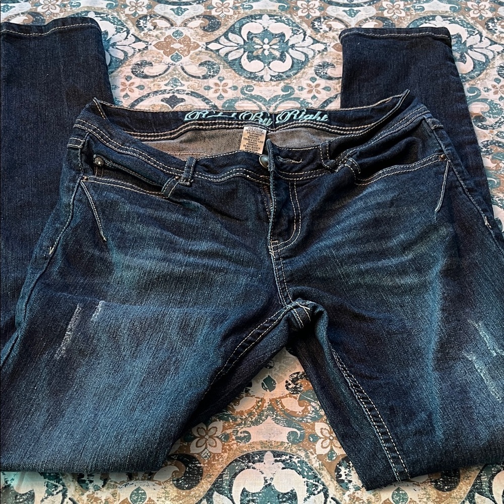 Rebel by Right slightly distressed super stretch skinny jeans